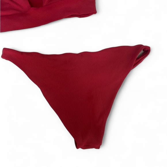 OneOne swim bikini in Cranberry with front tie - size Small - Picture 3 of 3